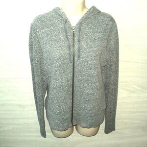 SO Women's Top Size XL Gray Heather Hoodie Full Front Zipped Kangaroo Pockets